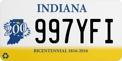 IN license plate 997YFI