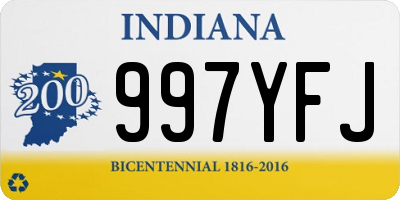 IN license plate 997YFJ