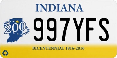 IN license plate 997YFS