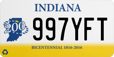 IN license plate 997YFT