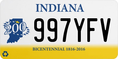 IN license plate 997YFV