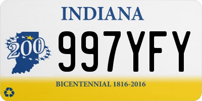 IN license plate 997YFY