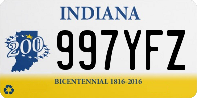 IN license plate 997YFZ