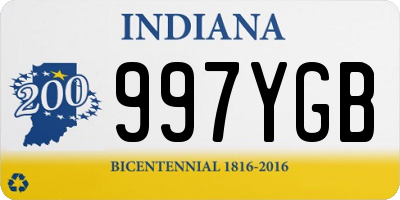 IN license plate 997YGB