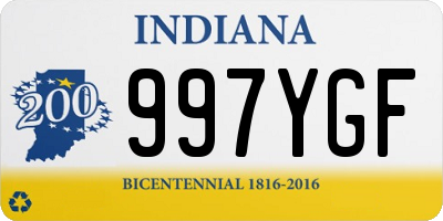 IN license plate 997YGF