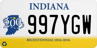 IN license plate 997YGW