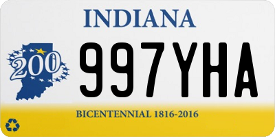 IN license plate 997YHA