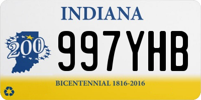 IN license plate 997YHB