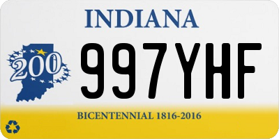 IN license plate 997YHF