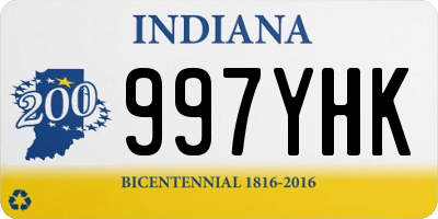 IN license plate 997YHK