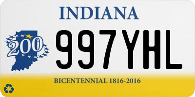 IN license plate 997YHL