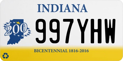 IN license plate 997YHW