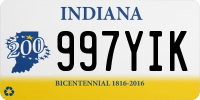 IN license plate 997YIK