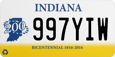 IN license plate 997YIW