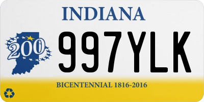 IN license plate 997YLK