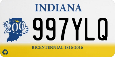 IN license plate 997YLQ