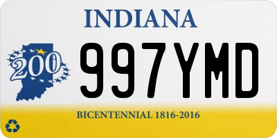 IN license plate 997YMD