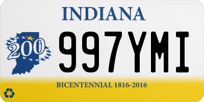 IN license plate 997YMI