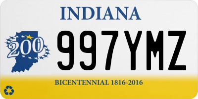 IN license plate 997YMZ