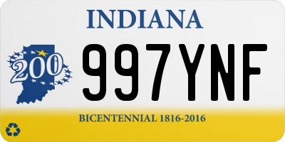 IN license plate 997YNF