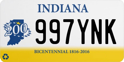 IN license plate 997YNK