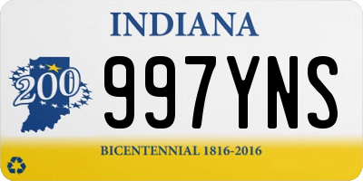 IN license plate 997YNS