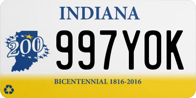 IN license plate 997YOK