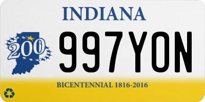 IN license plate 997YON