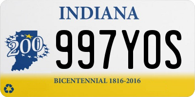 IN license plate 997YOS