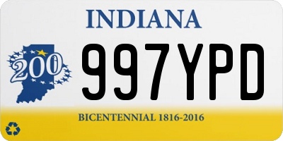 IN license plate 997YPD