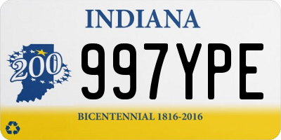 IN license plate 997YPE