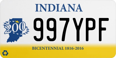 IN license plate 997YPF