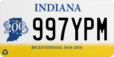 IN license plate 997YPM