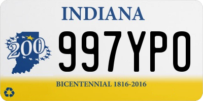 IN license plate 997YPO