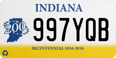 IN license plate 997YQB