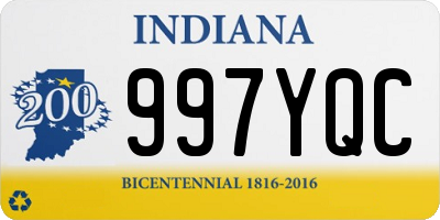 IN license plate 997YQC