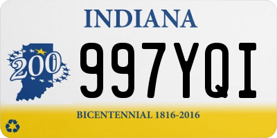 IN license plate 997YQI