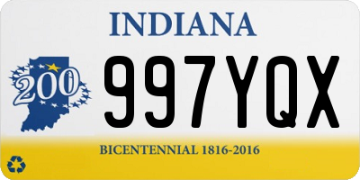 IN license plate 997YQX