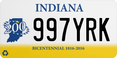 IN license plate 997YRK