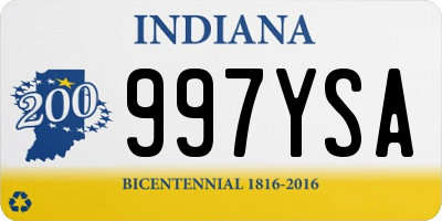 IN license plate 997YSA