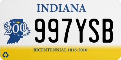 IN license plate 997YSB