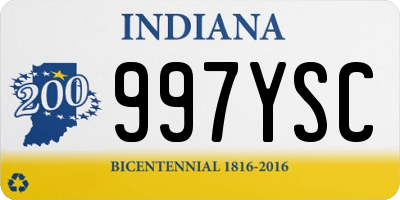 IN license plate 997YSC