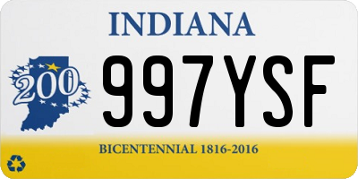 IN license plate 997YSF