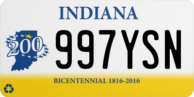 IN license plate 997YSN