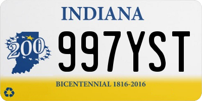 IN license plate 997YST