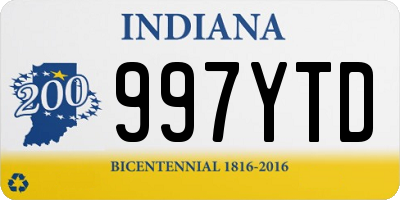 IN license plate 997YTD