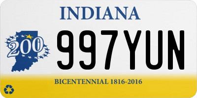 IN license plate 997YUN