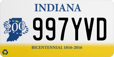 IN license plate 997YVD