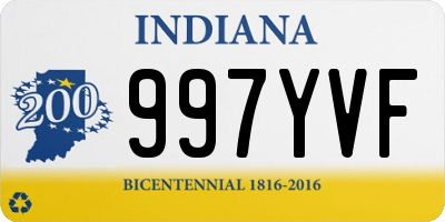 IN license plate 997YVF