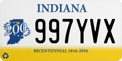 IN license plate 997YVX